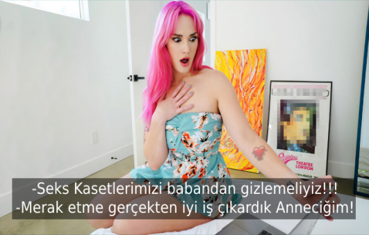 Üzgün Pembe Saçlı Dansçı Üvey Annesini Sikerek Teselli Ediyor